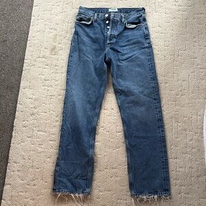 AGOLDE High rise Straight leg distressed cuff denim